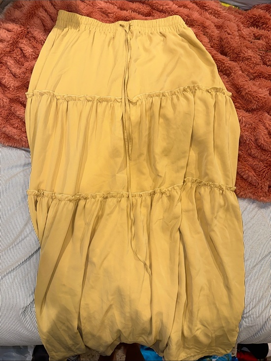 Dresses & Skirts - Tiered Maxi Skirt with Drawstring Waist in Tan